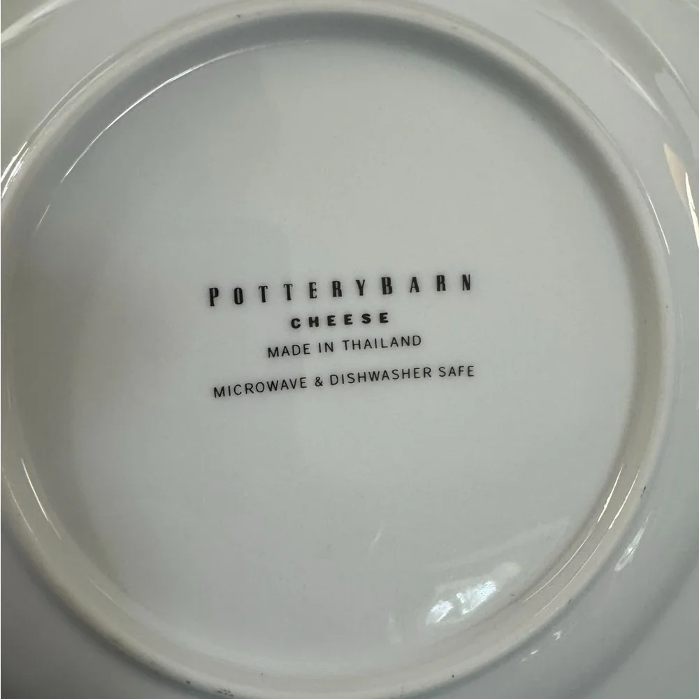 Pottery Barn 8”Cheese Plates Set of 3 Brie Gouda Stilton Appetizer Dessert